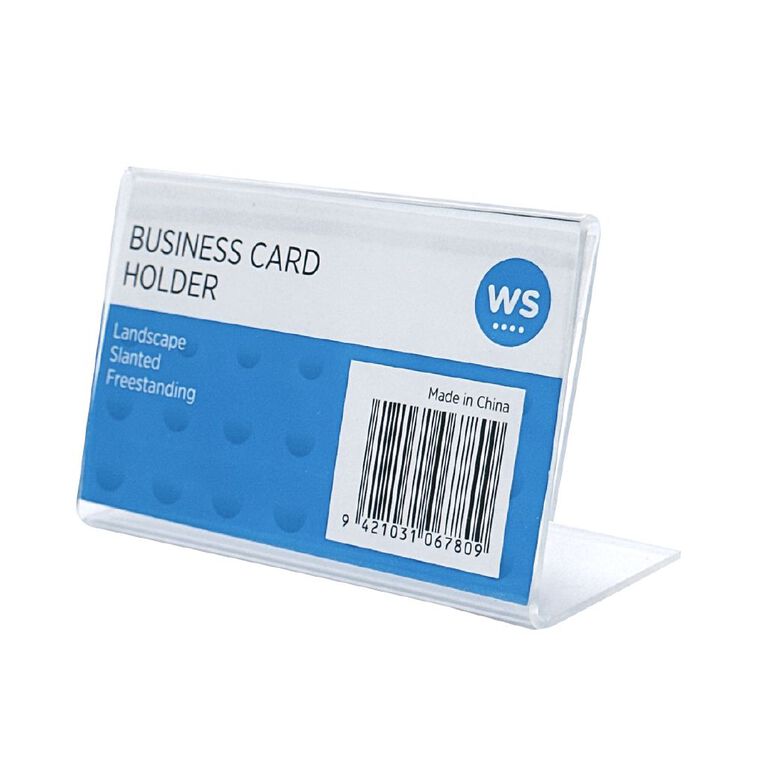 WS Slanted Landscape Business Card Clear, , hi-res