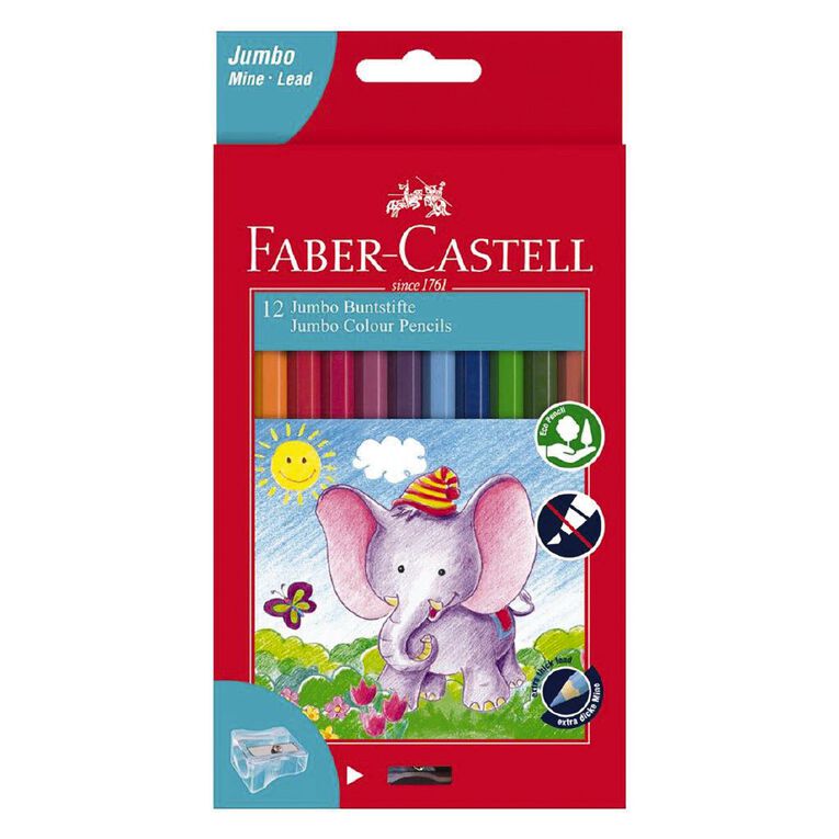 Faber-Castell Jumbo Colour Pencils 12 Pack, , hi-res