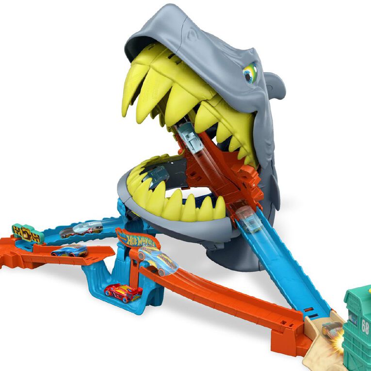 Hot Wheels City Shark Chomp Beach Playset, , hi-res