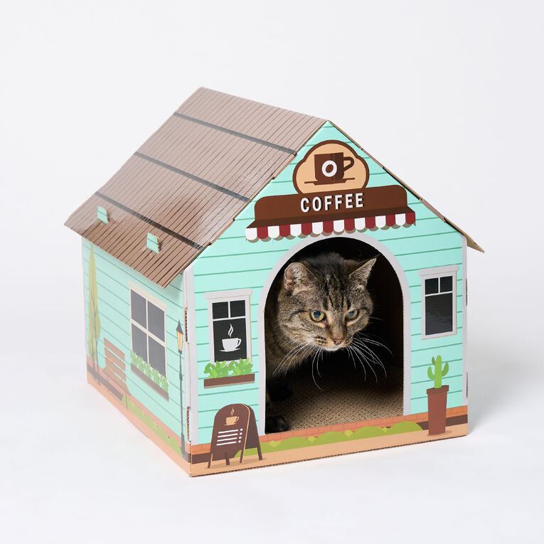 Petzone Cat Scratcher House - Coffee Shop