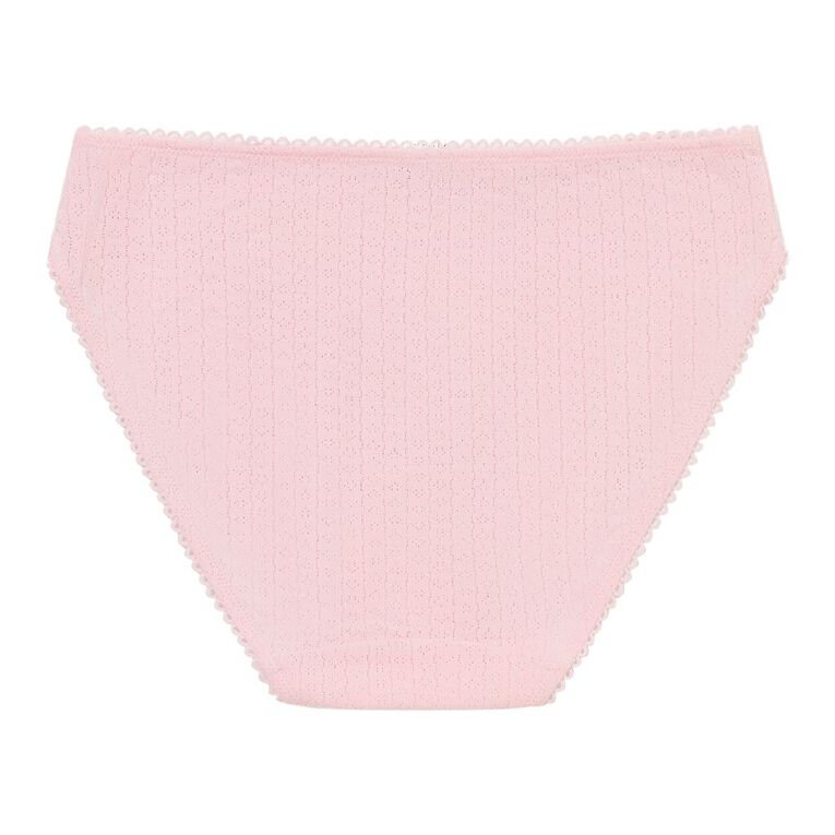 H&H Women's Pointelle Bikini Brief, Pink Light, hi-res