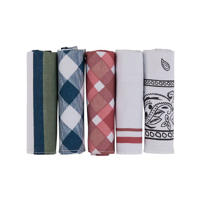 H&H Handkerchief 5 Pack, Multi-Coloured, hi-res