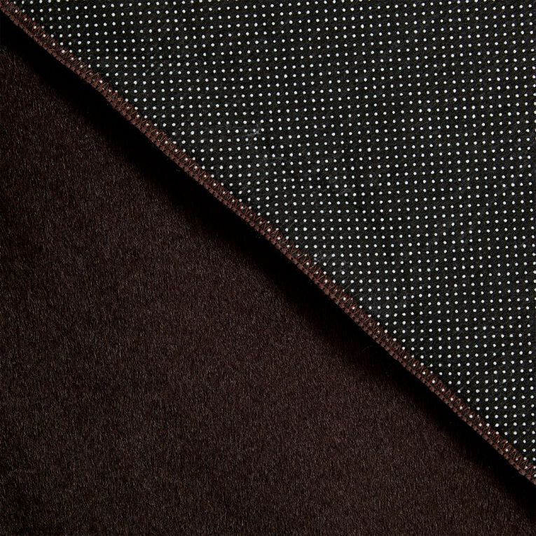 Living & Co Rug Faux Fur Plain Chocolate Brown Mid 120cm x 180cm, Brown Mid, hi-res