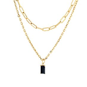 2 Layer CZ Links Necklace