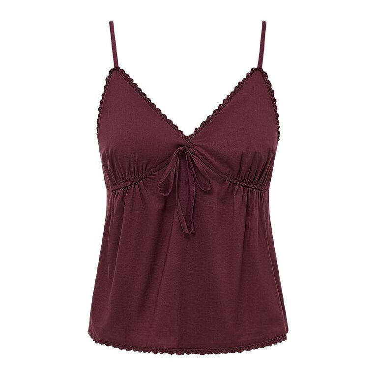 H&H Women's Cotton Babydoll Cami, Purple Dark, hi-res