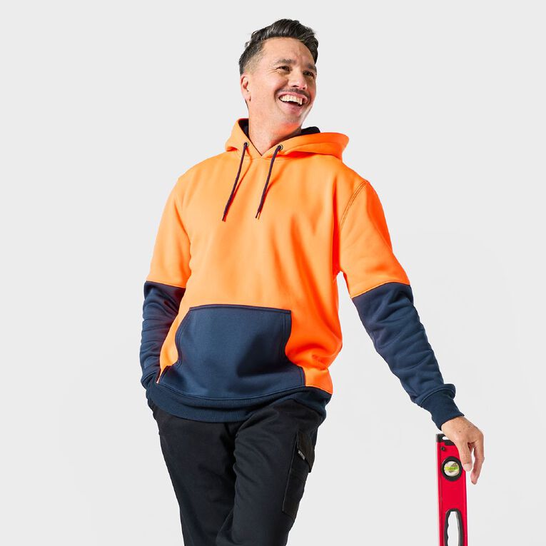 Rivet High Visibility Day Compliant Pullover Hooded Sweatshirt, Orange, hi-res