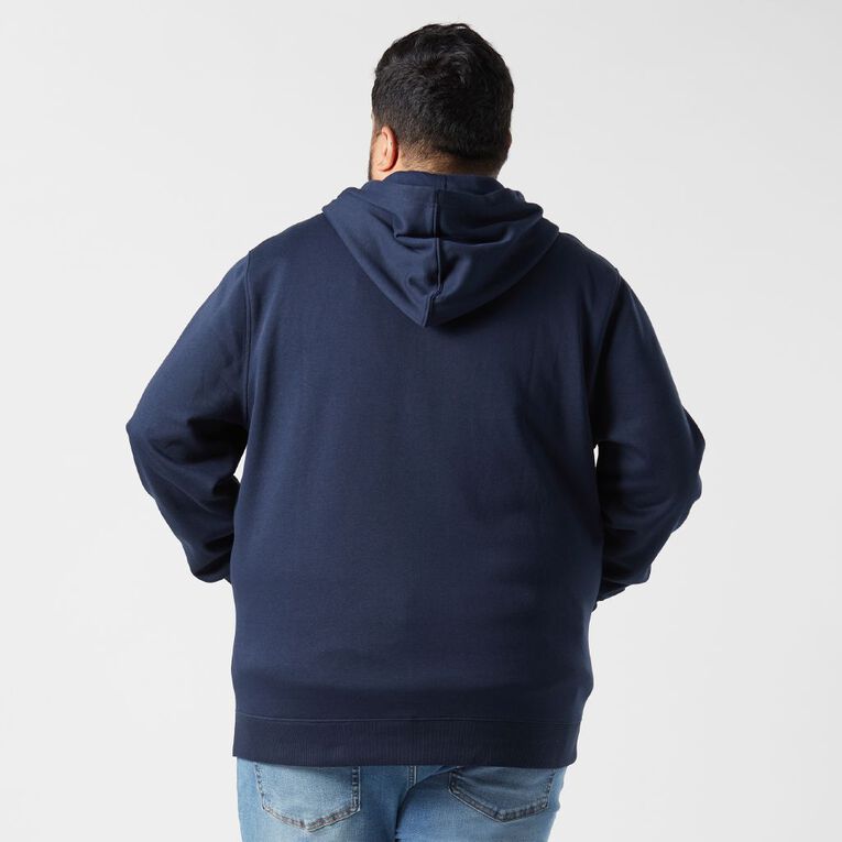 H&H Men's Zip-Thru Hooded Sweatshirt Blue Dark The Warehouse
