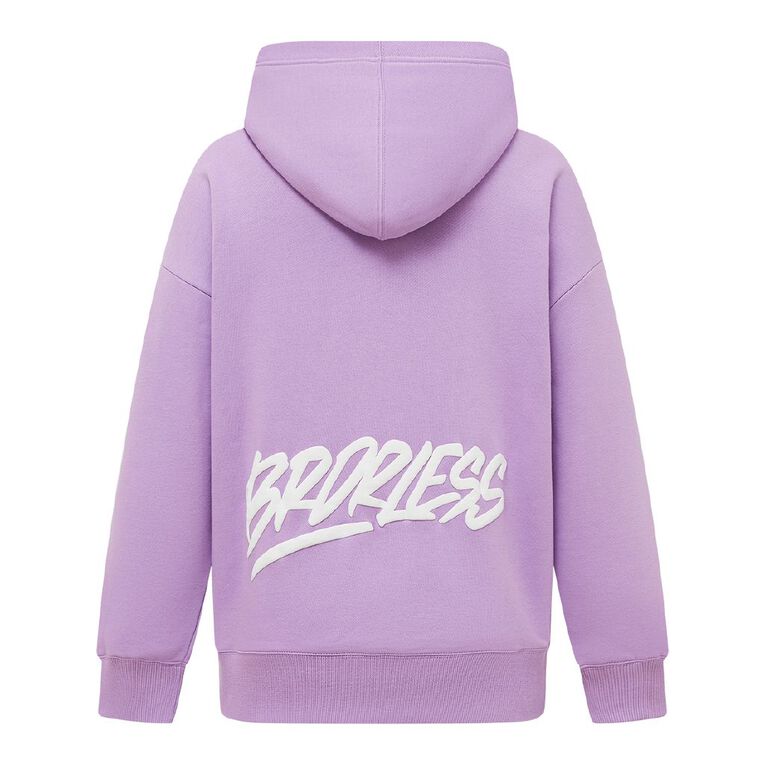 BRDRLESS Long Sleeve Graphic Hood, Purple Light, hi-res
