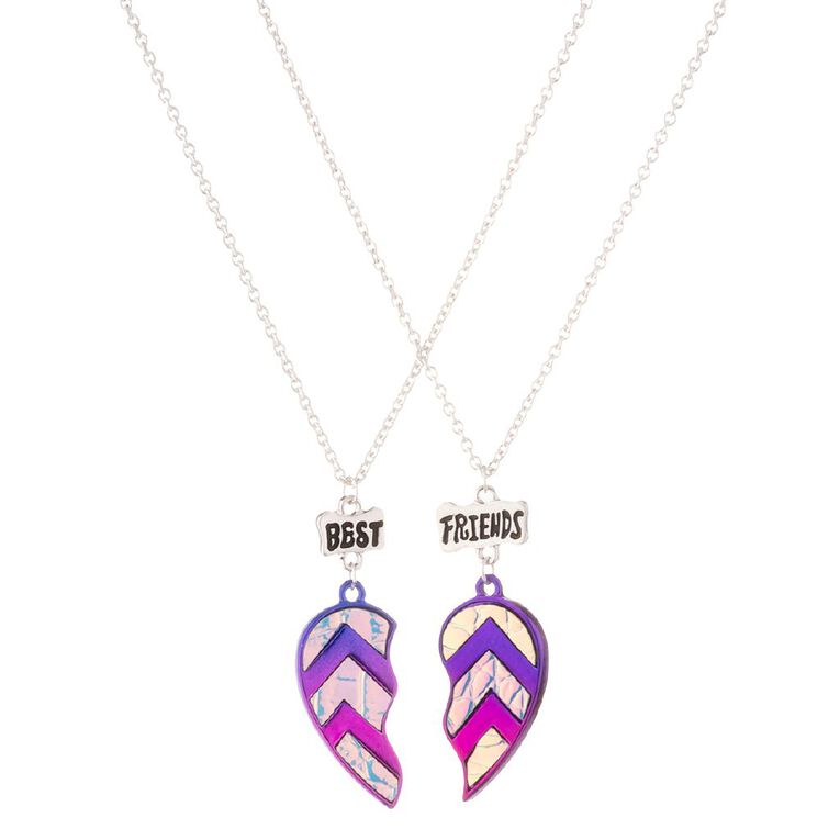 Young Original Kids' Best Friends Chevron Heart Necklace, , hi-res