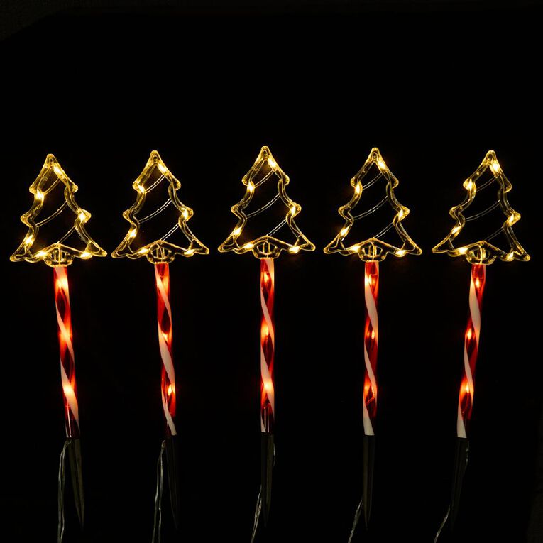 Wonderland Solar Christmas Tree Lights Warm White 5 Pack, , hi-res