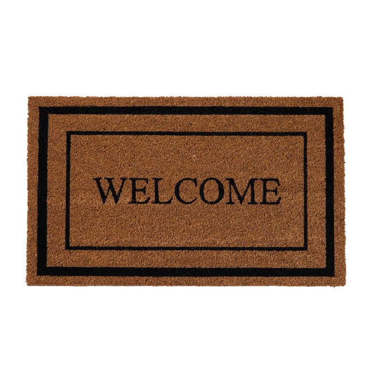 Living & Co Doormat Coir Welcome Natural 45cm x 75cm, , hi-res