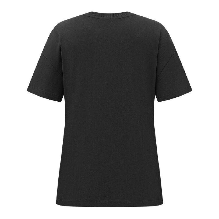 H&H Women's Shorts Sleeve Boyfriend Graphic Tee, Grey Dark Palms, hi-res
