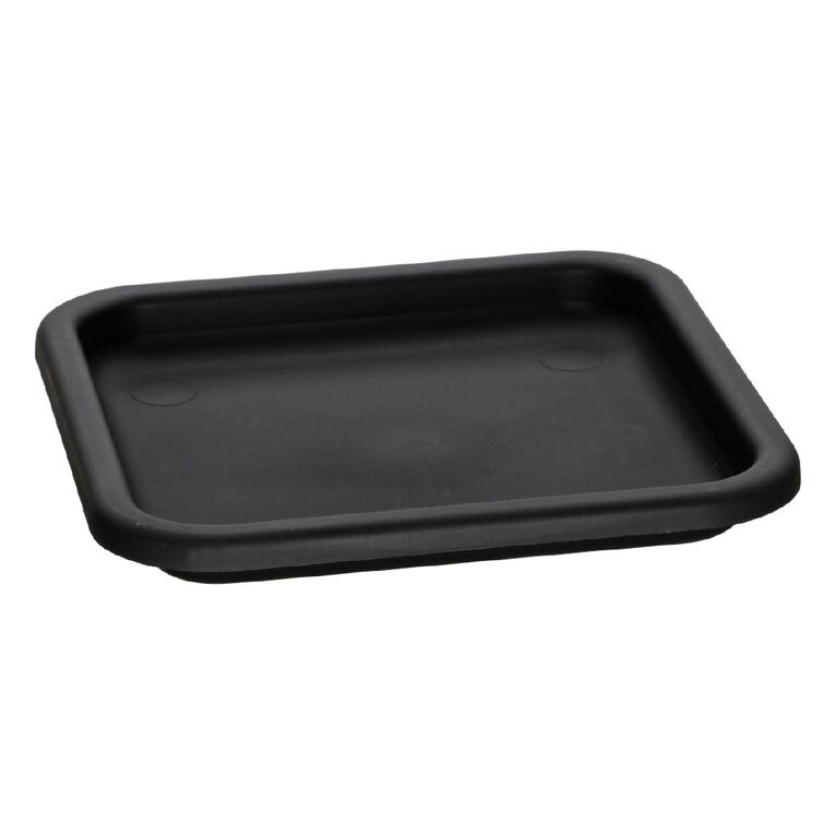 IP Plastics Square Saucer Resin Black 25cm, , hi-res