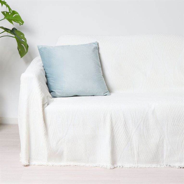 Living & Co Sofa Cover 2.5 Seater Swirl Natural, , hi-res