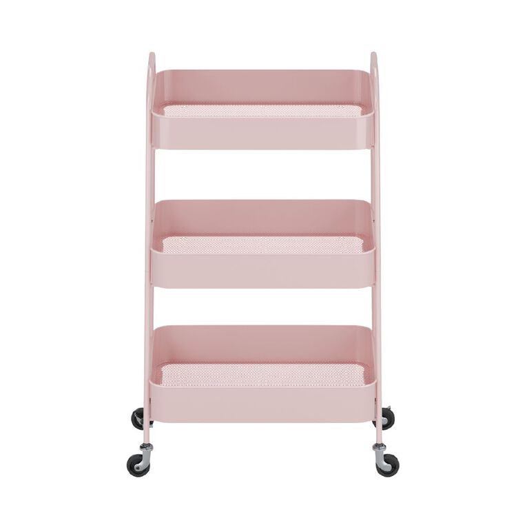 Living & Co Eva 3 Tier Metal Trolley Pink, , hi-res