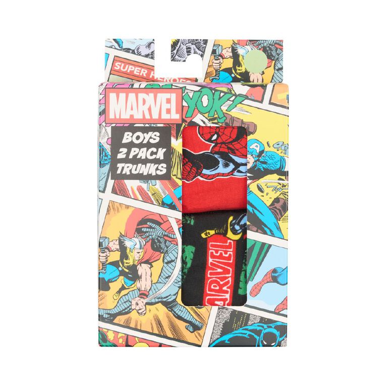 Marvel Boys' Trunks 2 Pack, Red Dark, hi-res