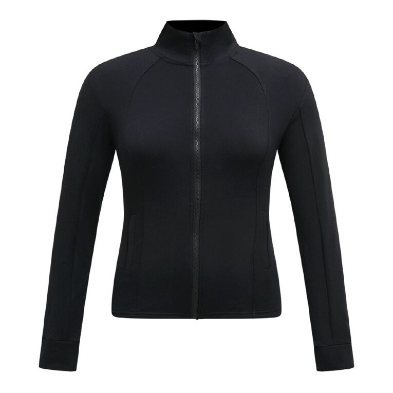 Active Intent Women's Super Soft Zip Jacket, Black, hi-res