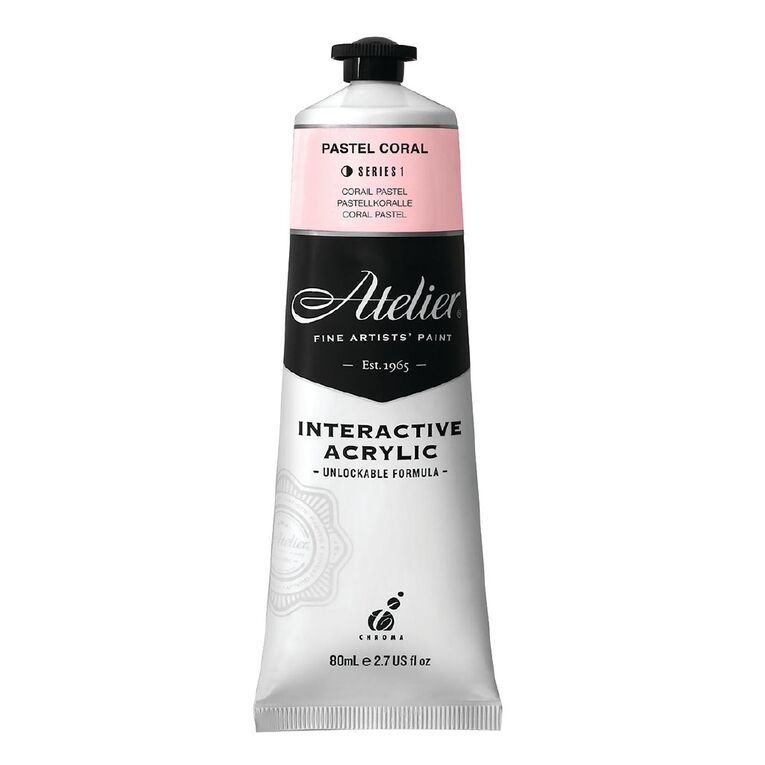 Atelier S1 Acrylic Paint Pastel Coral 80ml, , hi-res