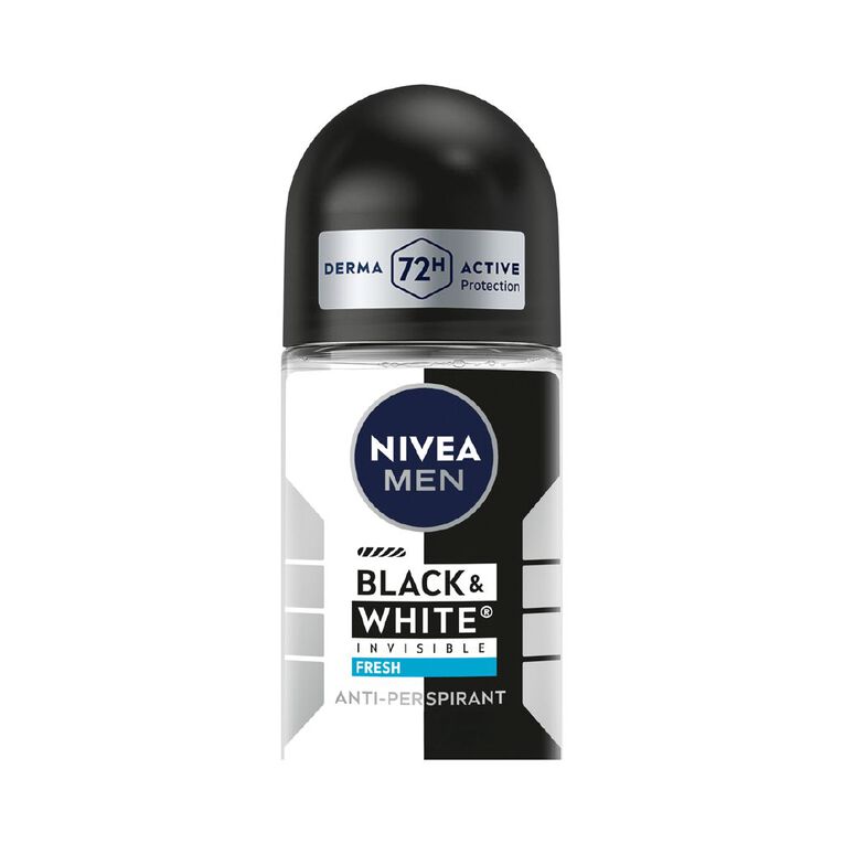 Nivea Deo Roll On Men Invisible Black And White Fresh, , hi-res