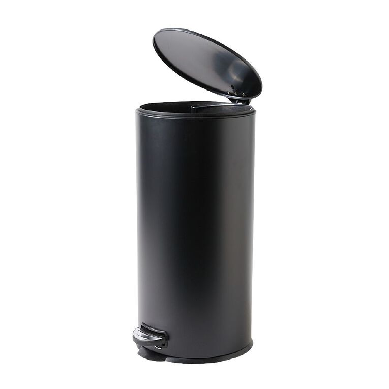 Living & Co Round Pedal Bin Black 30L, , hi-res