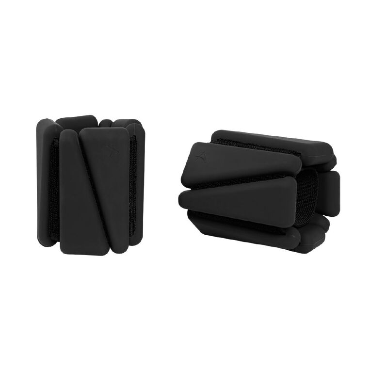 Active Intent Fitness Silicone Weight Bracelet 0.9kg Black 2 Pack, , hi-res