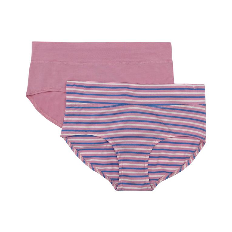 Underworks Women's Smooth Line Midi Briefs 2 Pack, Pink Light, hi-res