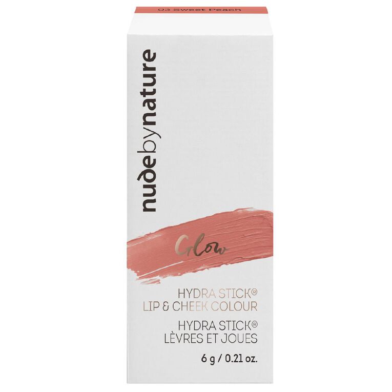 Nude By Nature Hydra Stick Lip & Cheek Colour 03 Sweet Peach, , hi-res