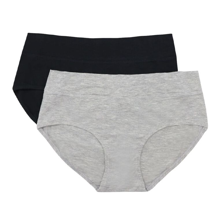 Underworks Women's Smooth Line Midi Briefs 2 Pack, Grey Marle, hi-res