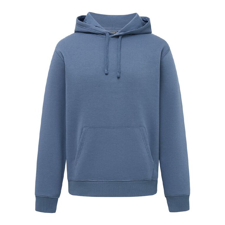 H&H Men's Plain Hoodie Sweatshirt, Blue Mid, hi-res