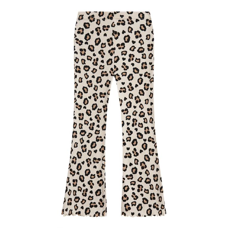 Young Original Toddler Girls' Flare Rib Leggings, Brown Light, hi-res