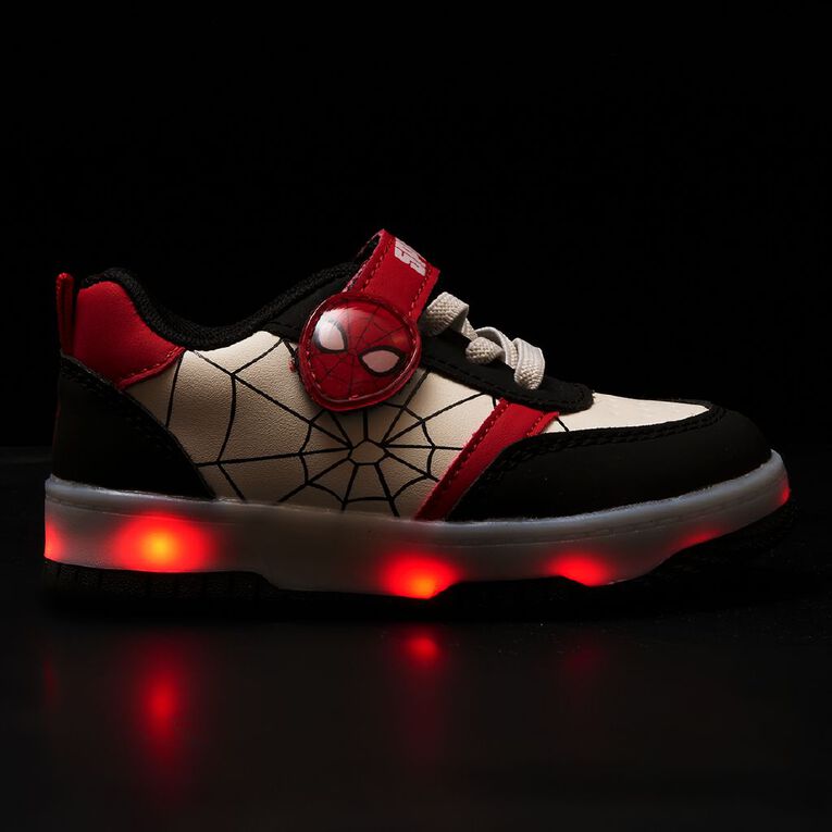 Spider-Man Junior Kids' Light-up Sneakers, Black/White, hi-res
