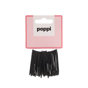 Poppi Thin Elastics Black 24 Pack