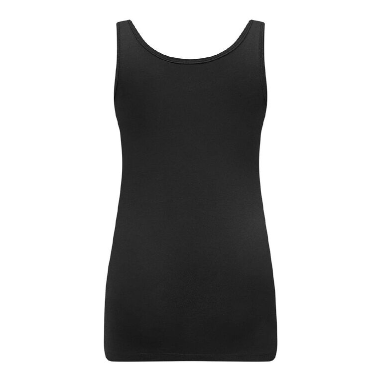 H&H Essentials Women's Stretch Longline Tank, Black, hi-res