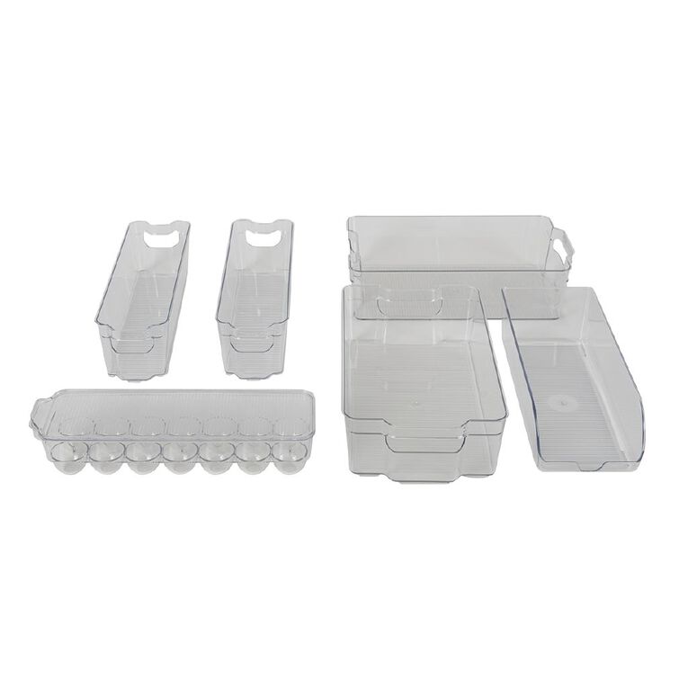 Living & Co Fridge Storage Starter 6 Piece Set Clear, , hi-res