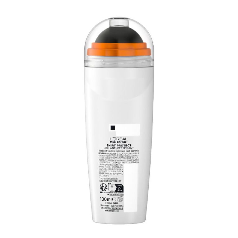 L'Oreal Paris Men Expert Shirt Protect Roll-On Deodorant 100ml, , hi-res