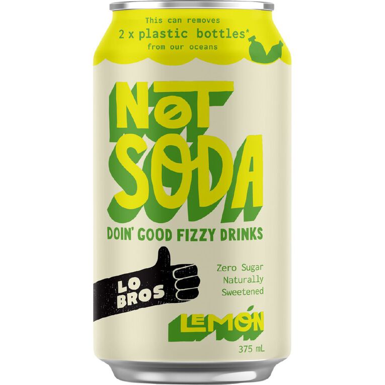 Lo Bros Not Soda Lemon 375ml, , hi-res