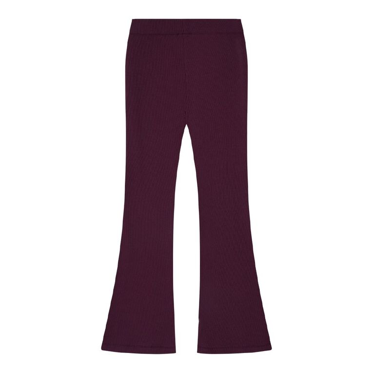 Young Original Rib Flare Leggings, Red Dark, hi-res