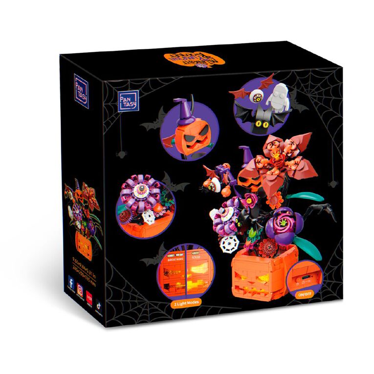 Midnght Pumpkin Bouquet - Spooky Blooms with Halloweeen Icons, , hi-res