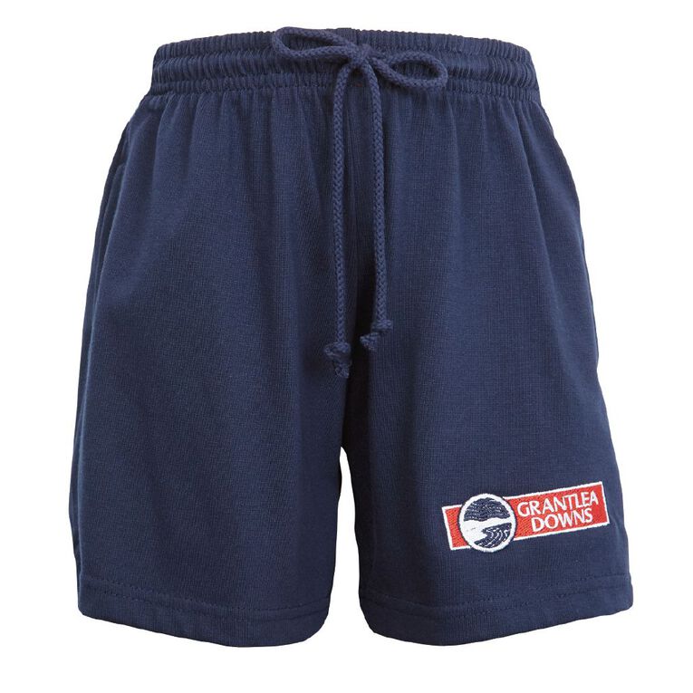 Schooltex Grantlea Downs Knit Shorts with Embroidery, Navy, hi-res