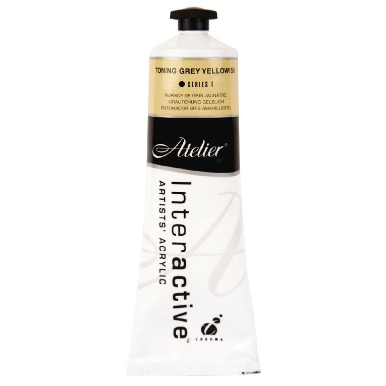 Atelier S1 Acrylic Paint Toning Grey Yellowish 80ml, , hi-res