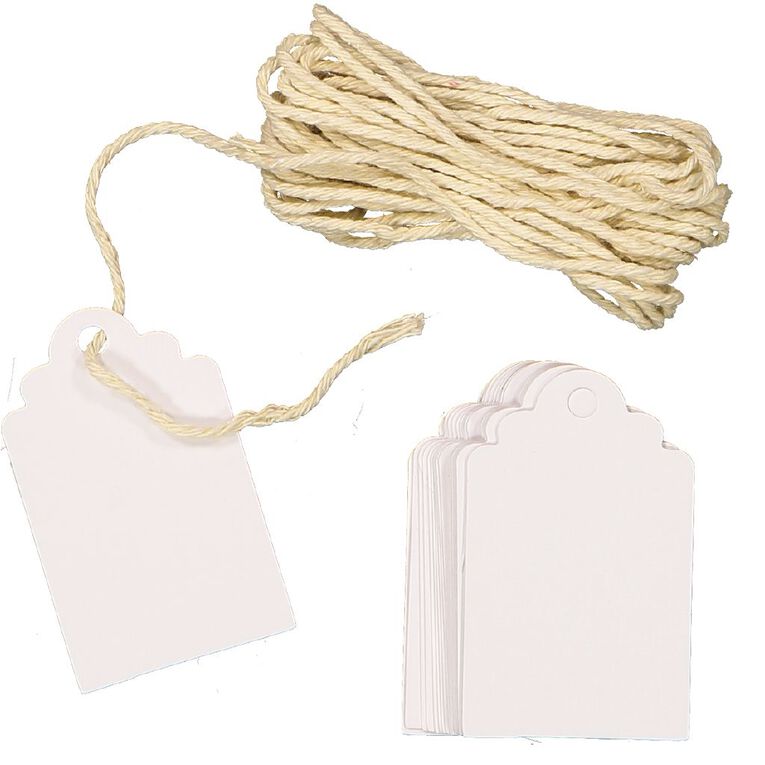 Uniti White Tags and Twine Kit White, , hi-res