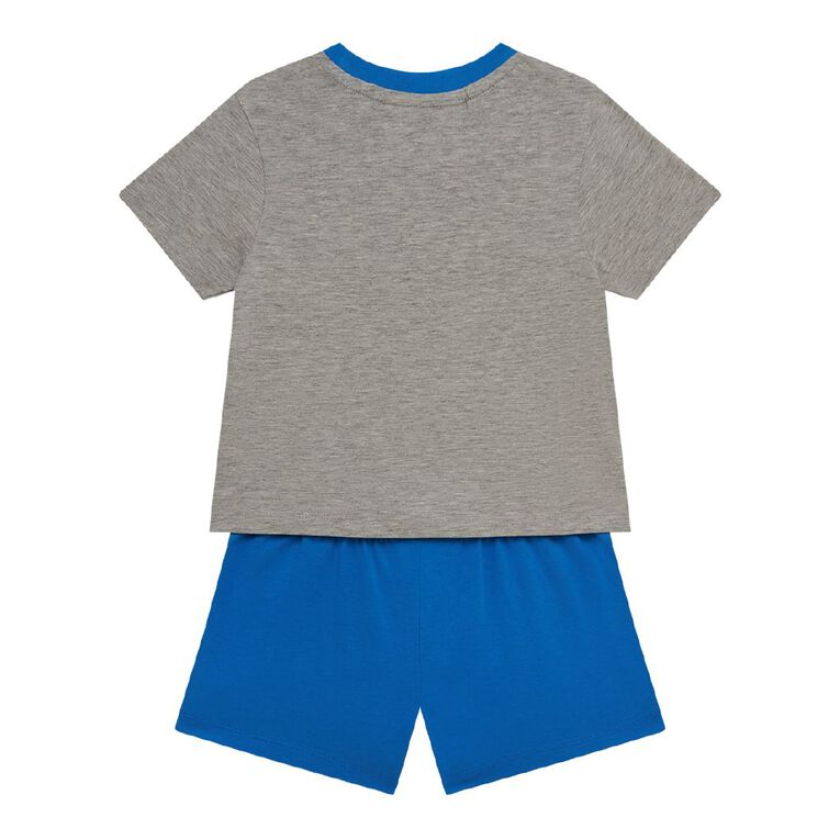 H&H Boys' Tee and Shorts Pyjama Set, Blue Mid, hi-res