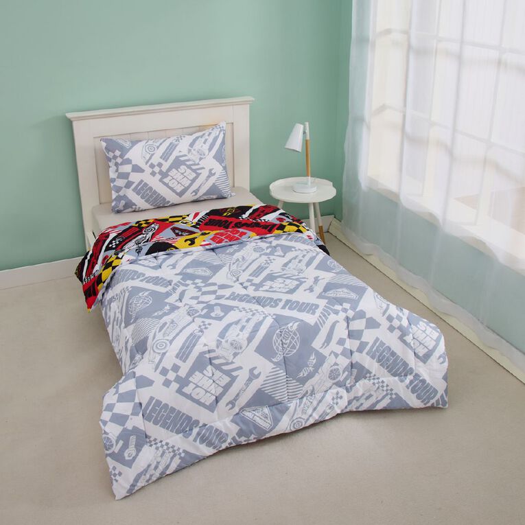 Hot Wheels Comforter Set 2 Piece Multi-Coloured Single, , hi-res