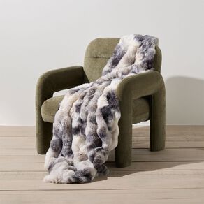 Living & Co Throw Bubble Faux Fur Grey 127cm x 152cm