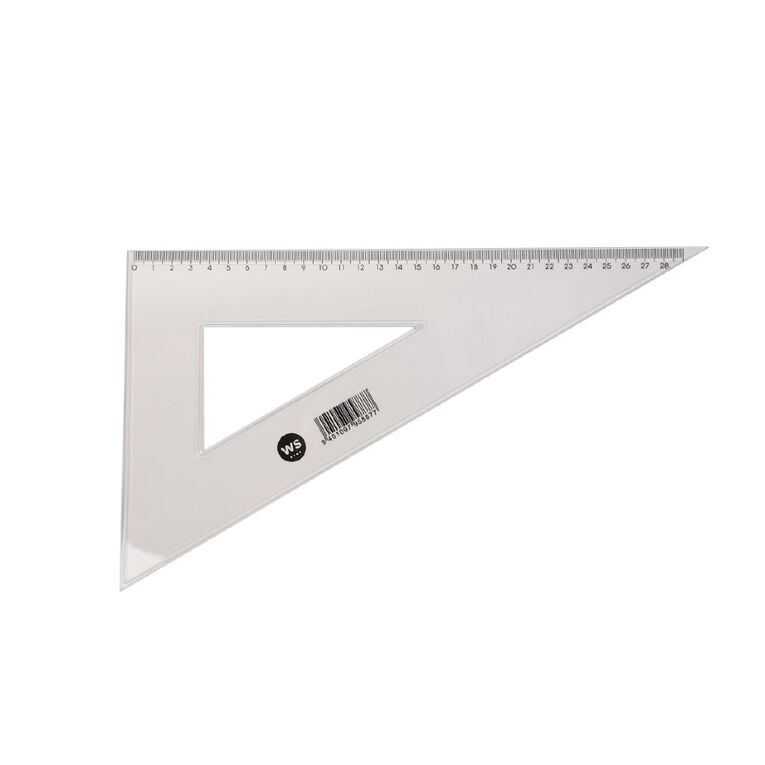 WS 30 & 60 Degree Set Square Clear 32cm, , hi-res