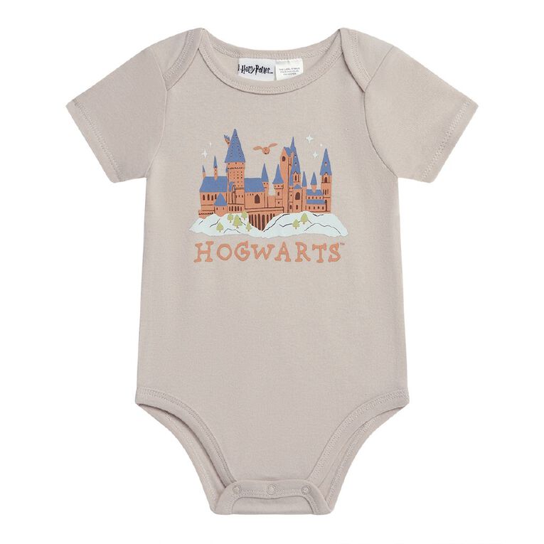 Harry Potter Babies' Short Sleeve Printed Bodysuit 3 Pack, Brown Light, hi-res