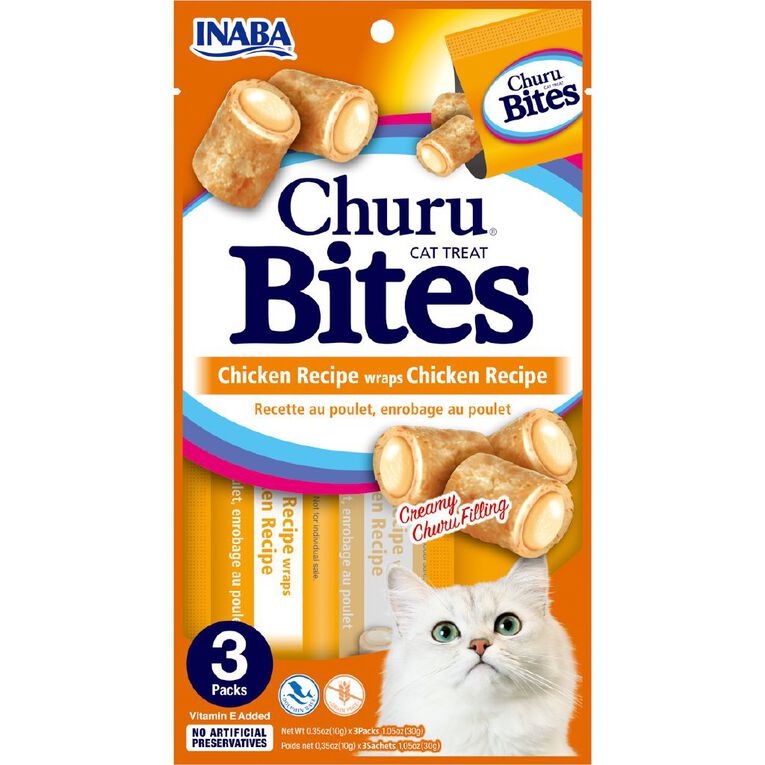 Inaba Churu Cat Bites Chicken & Chicken Recipe 3 Pack 30g