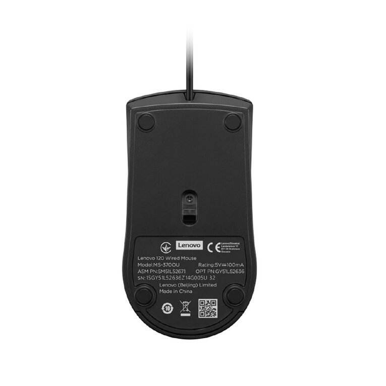 Lenovo 120 Wired Mouse Black, , hi-res