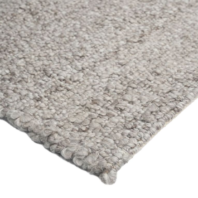 Living & Co Rug Wool Look Brown Mid 160cm x 230cm, , hi-res