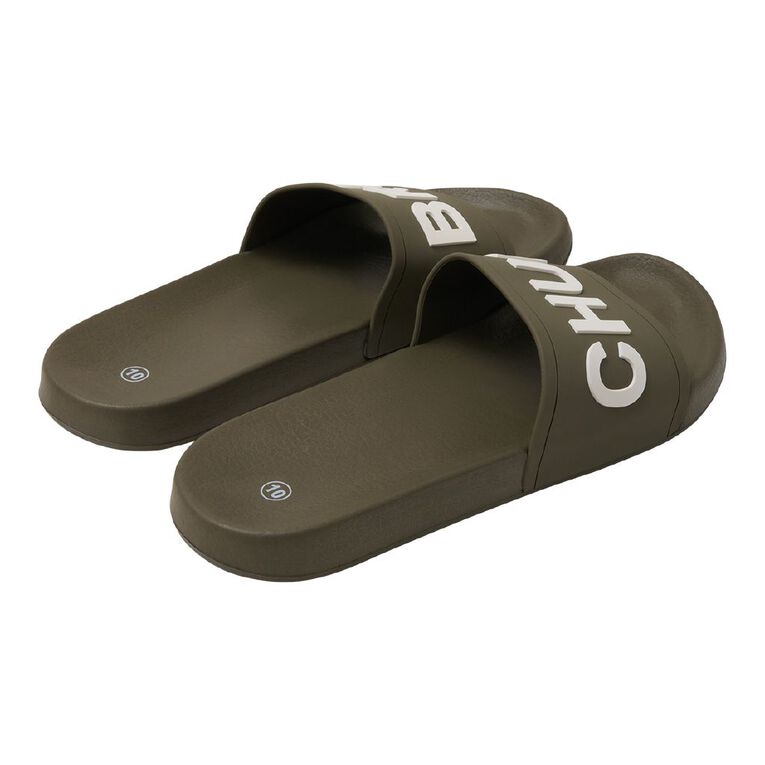 H&H Men's Slogan Slides, Khaki, hi-res